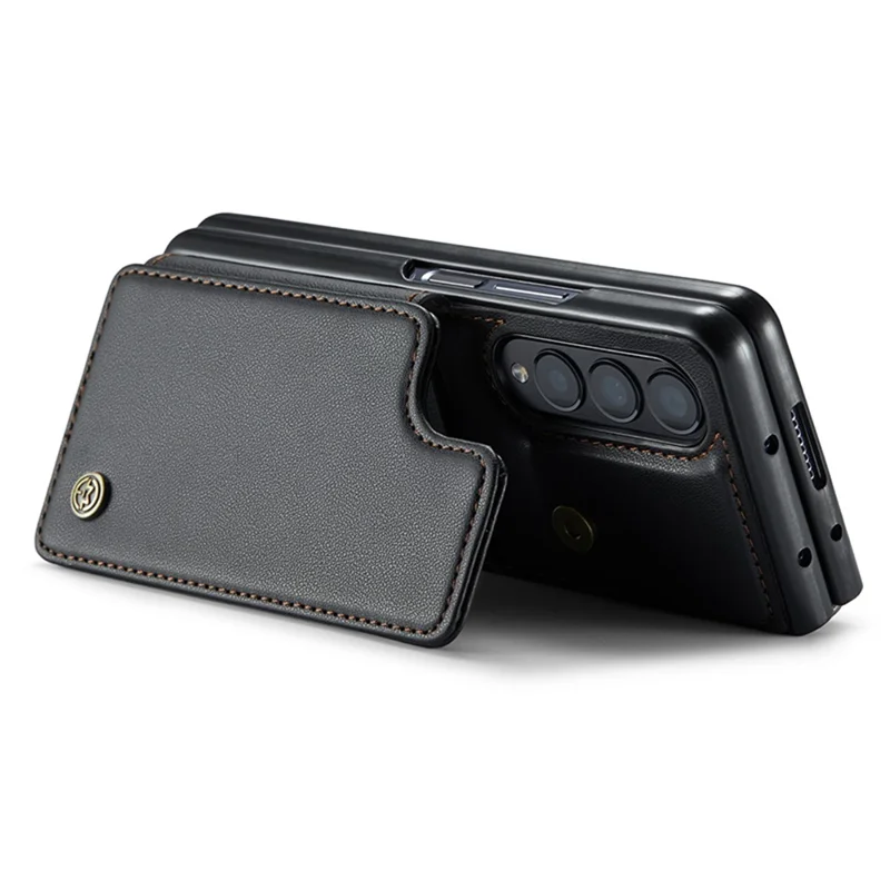 For Samsung Galaxy Z Fold4 5G Phone Case CASEME C22 Leather Back Cover with RFID Blocking Card Slots - Black