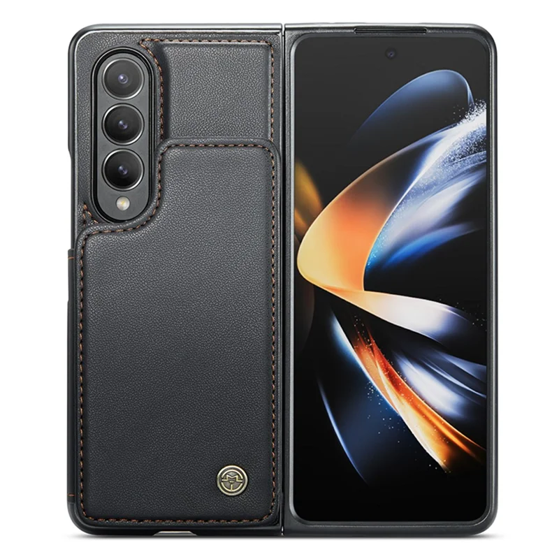 For Samsung Galaxy Z Fold4 5G Phone Case CASEME C22 Leather Back Cover with RFID Blocking Card Slots - Black