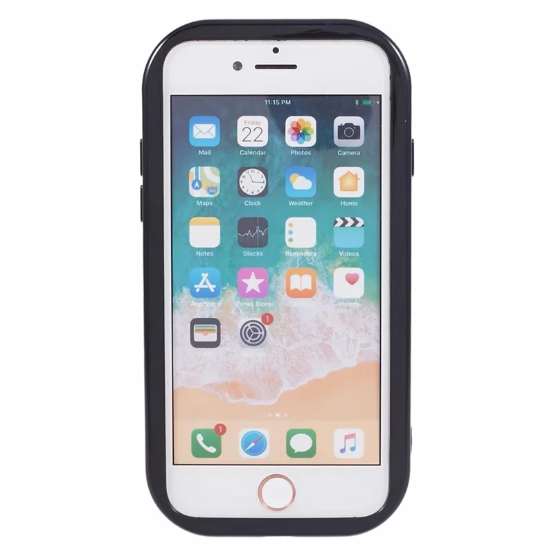 Obudowa na iPhone'a 7 / 8 / SE (2020) / SE (2022) Obudowa z falowanym kształtem Ramka z tworzywa TPU - Czarny