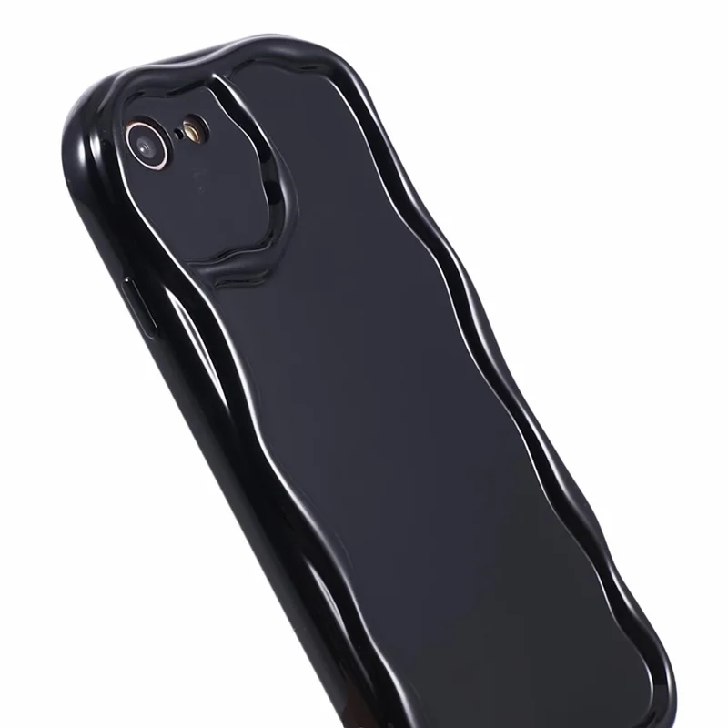 Obudowa na iPhone'a 7 / 8 / SE (2020) / SE (2022) Obudowa z falowanym kształtem Ramka z tworzywa TPU - Czarny