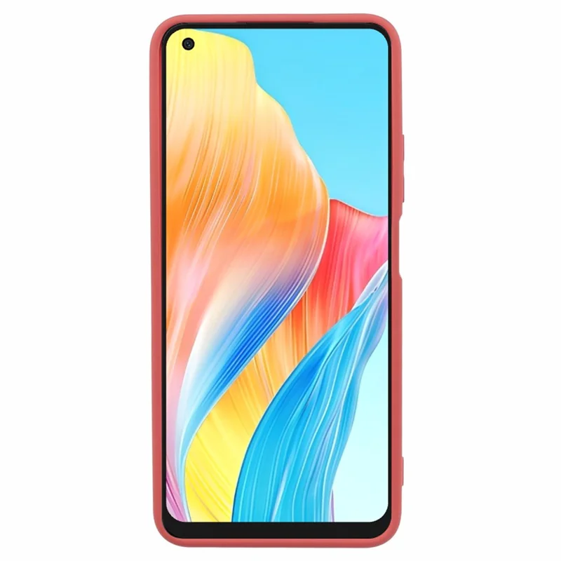 For Oppo A78 4G TPU Case Soft Touch Fiber Lining Rubberized Phone Cover - Hawthorn Red