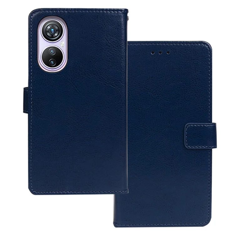 IDEWEI For Blackview A200 Pro Mobile Phone Case Wallet Stand PU Leather Anti-scratch Cover - Blue