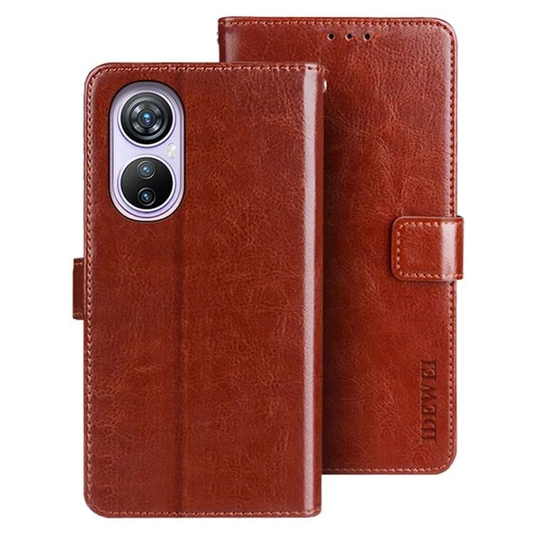 IDEWEI Para Blackview A200 Pro Case Folio Flip Carteira Capa de Telefone de Couro - Marrom