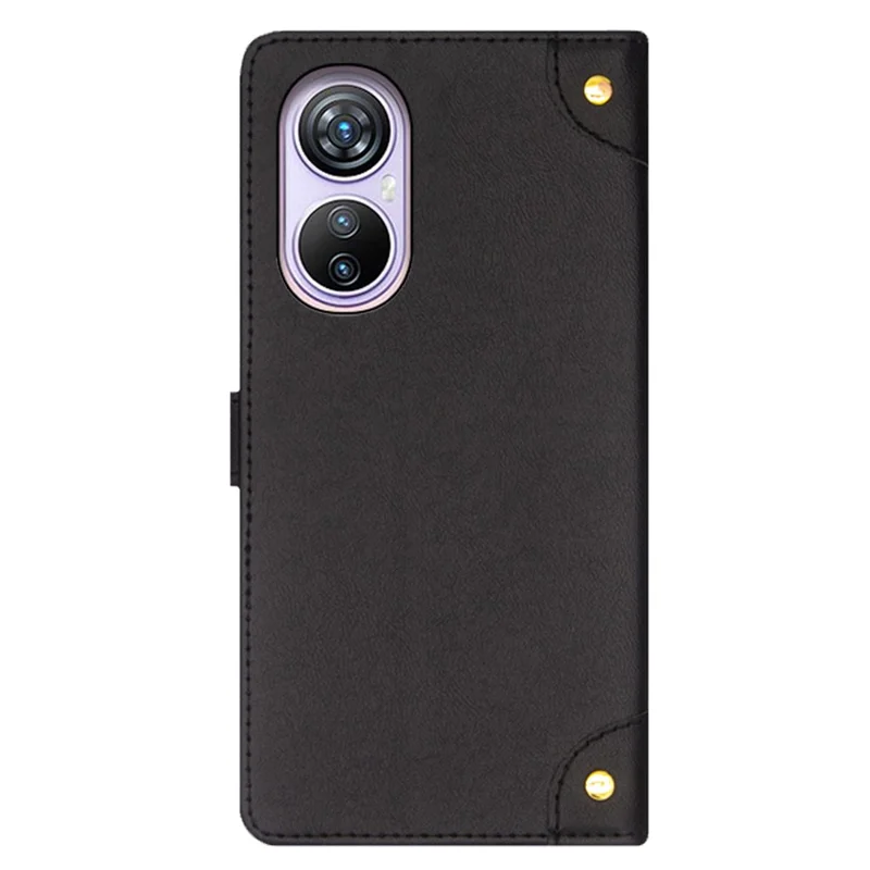 IDEWEI For Blackview A200 Pro Leather Phone Case Stand Folio Cover with Card Slots - Black