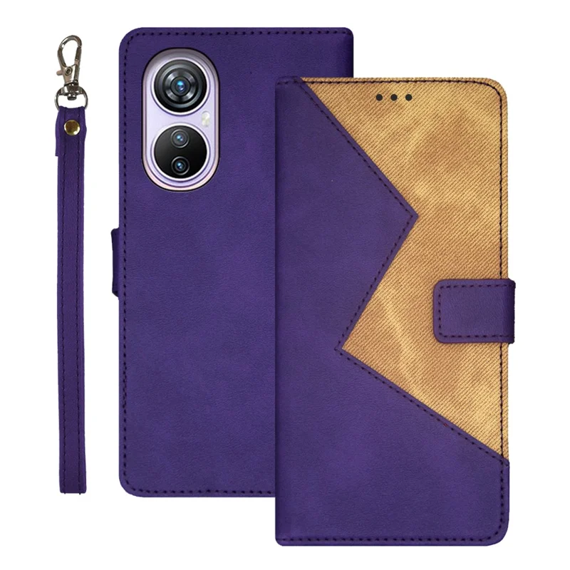 IDEWEI For Blackview A200 Pro Leather Phone Case Flip Folio Stand View Cover - Purple