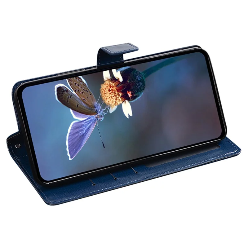 IDEWEI For Oukitel C36 Phone Case Wallet Stand PU Leather Anti-scratch Cover - Blue