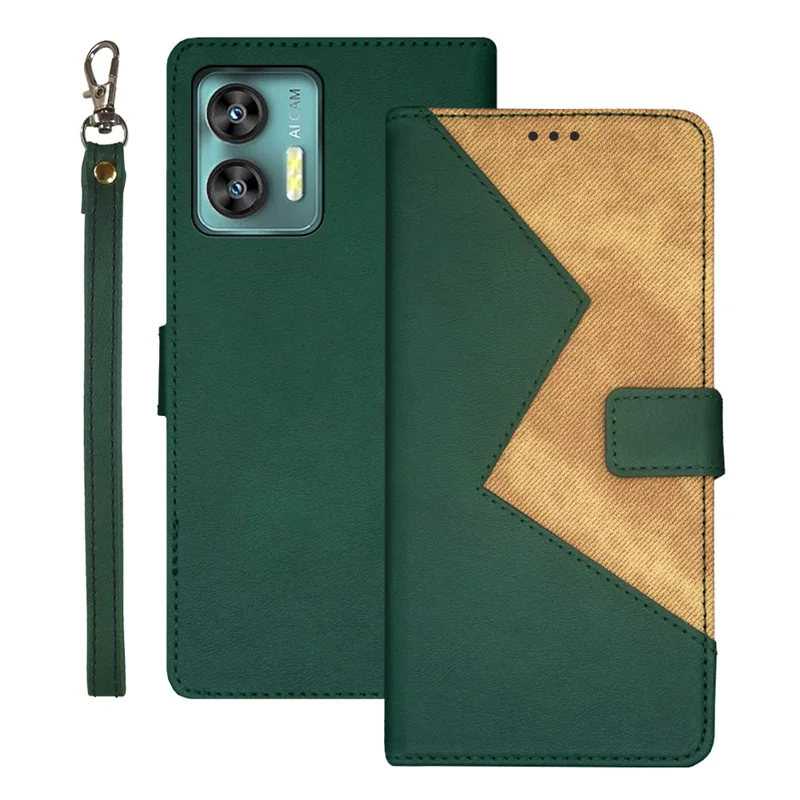 IDEWEI For Oukitel C36 Phone Case PU Leather Flip Protective Cover - Green