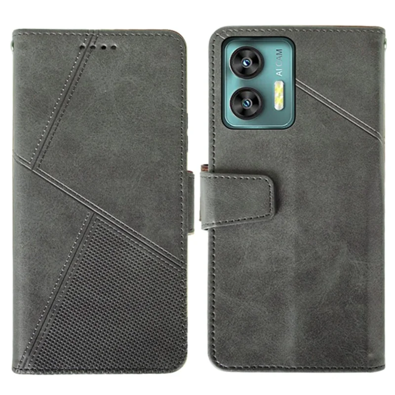 IDEWEI For Oukitel C36 Case Imprint Calf Texture PU Leather Phone Cover - Black