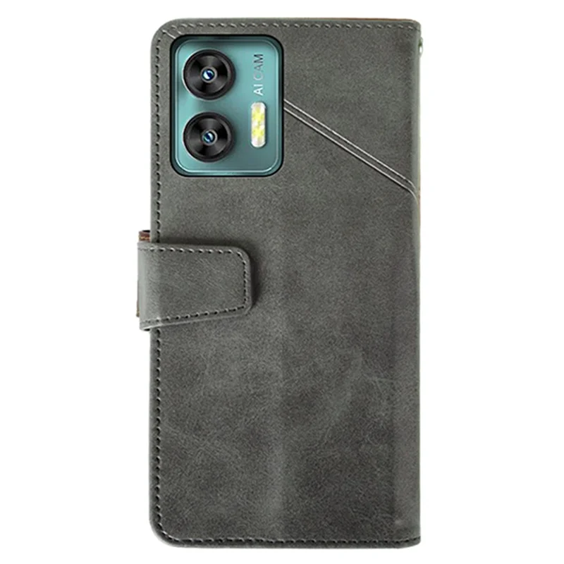 IDEWEI For Oukitel C36 Case Imprint Calf Texture PU Leather Phone Cover - Black