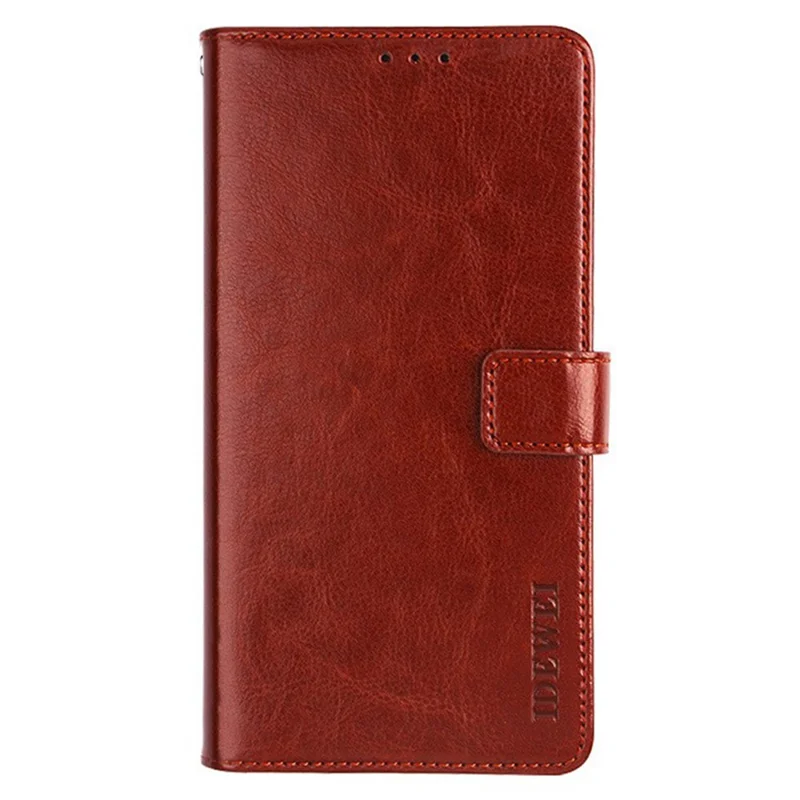 IDEWEI For Oukitel C36 Leather Case Anti-drop Wallet Phone Cover - Brown