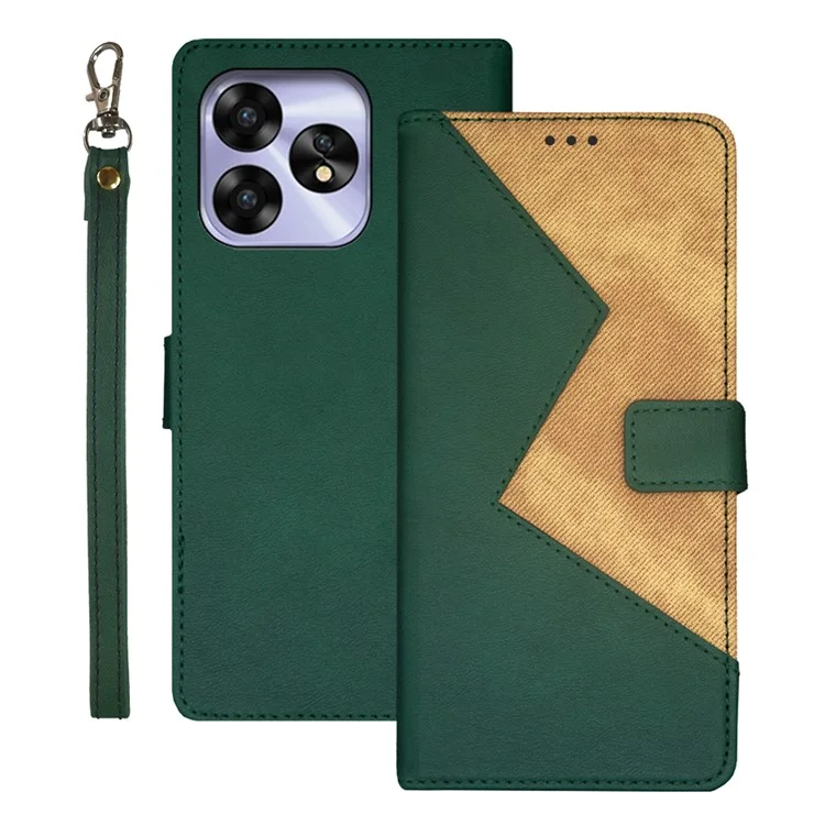 IDEWEI Para Umidigi A15 Case Porta-cartão de Couro PU Suporte de Telefone Capa - Verde