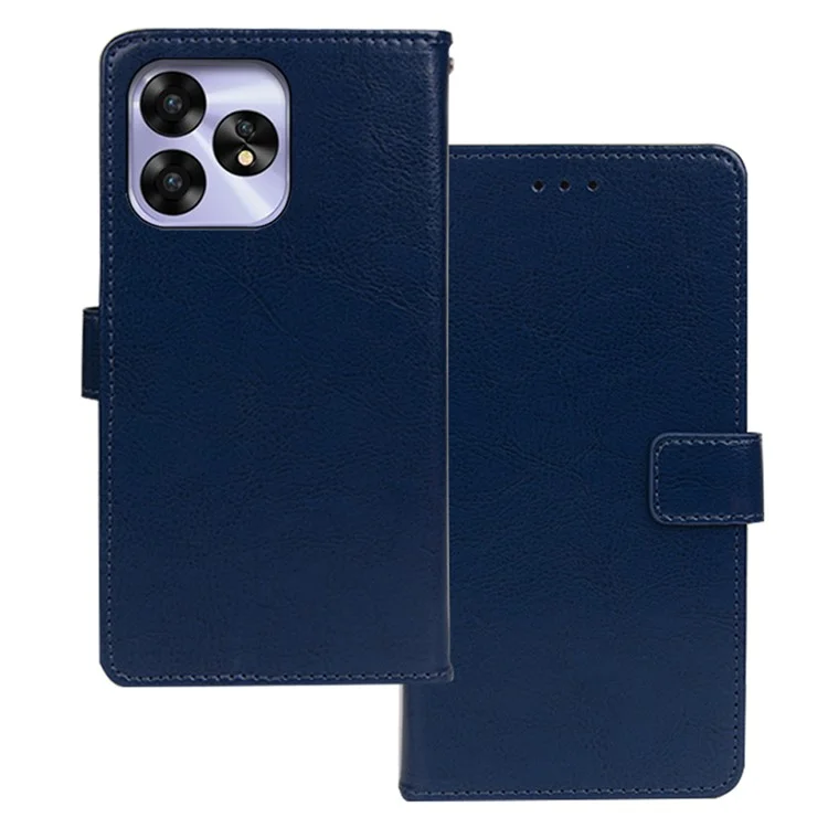 IDEWEI Para Umidigi A15 Case Anti-queda Capa de Telefone Inteligente de Couro PU com Suporte Estável - Azul