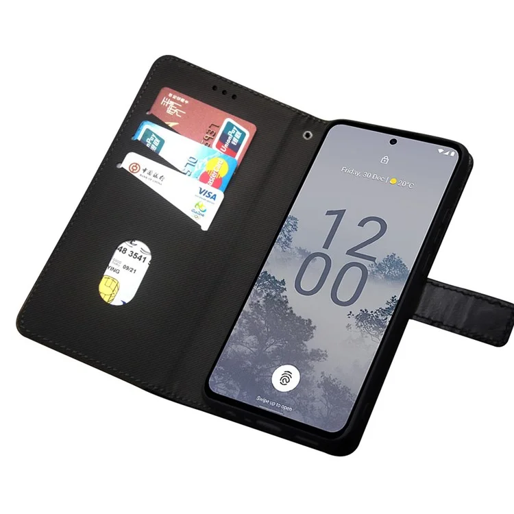IDEWEI pour Nokia C210 Étui Flip Couverture en Cuir PU Support Porte-Carte Étui de Téléphone - Vert
