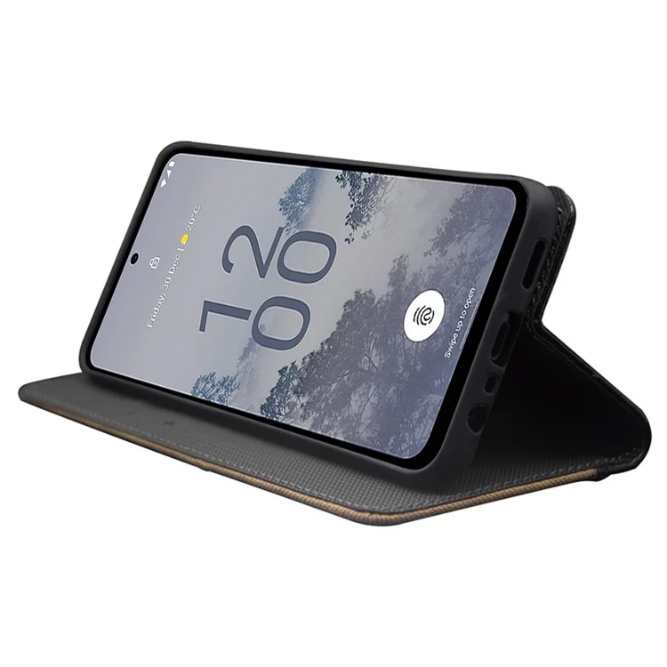 IDEWEI pour Nokia C210 Étui Flip Couverture en Cuir PU Support Porte-Carte Étui de Téléphone - Vert
