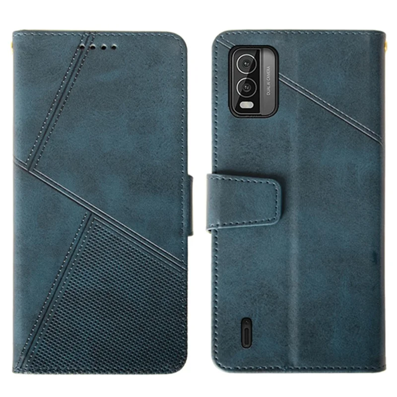 IDEWEI For Nokia C210 Case Anti-scratch Calf Texture Protective Cover with Stand and Wallet - Blue