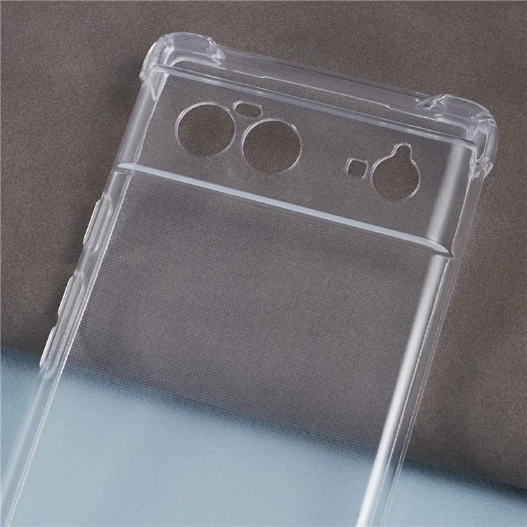 For Google Pixel 6 Case Transparent TPU Thickened Four Corner Phone Cover