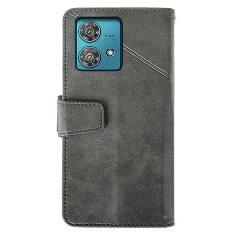 IDEWEI For Motorola Edge 40 Neo 5G Case  PU Leather+TPU Calf Texture Phone Protector - Black