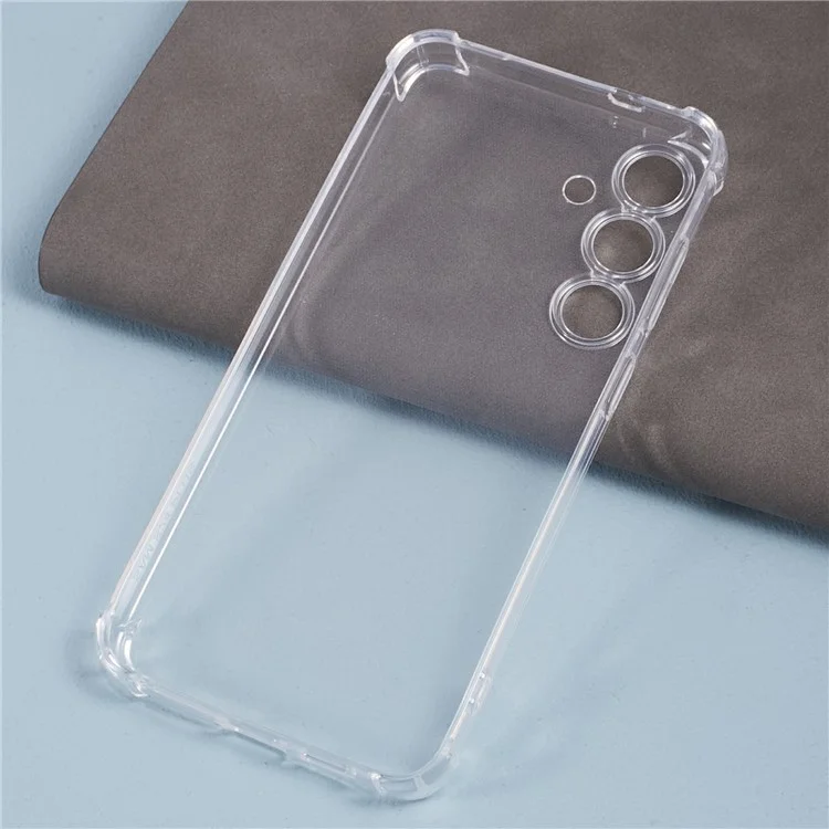 Para o Samsung Galaxy S24 Clear Caso Anti-drop TPU Topa Tape de Volta