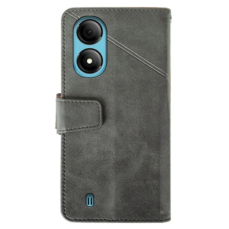 IDEWEI Für ZTE Blade A33S Hülle Kalbleder-Textur PU-Leder+TPU Ständer Handy-Hülle - Schwarz