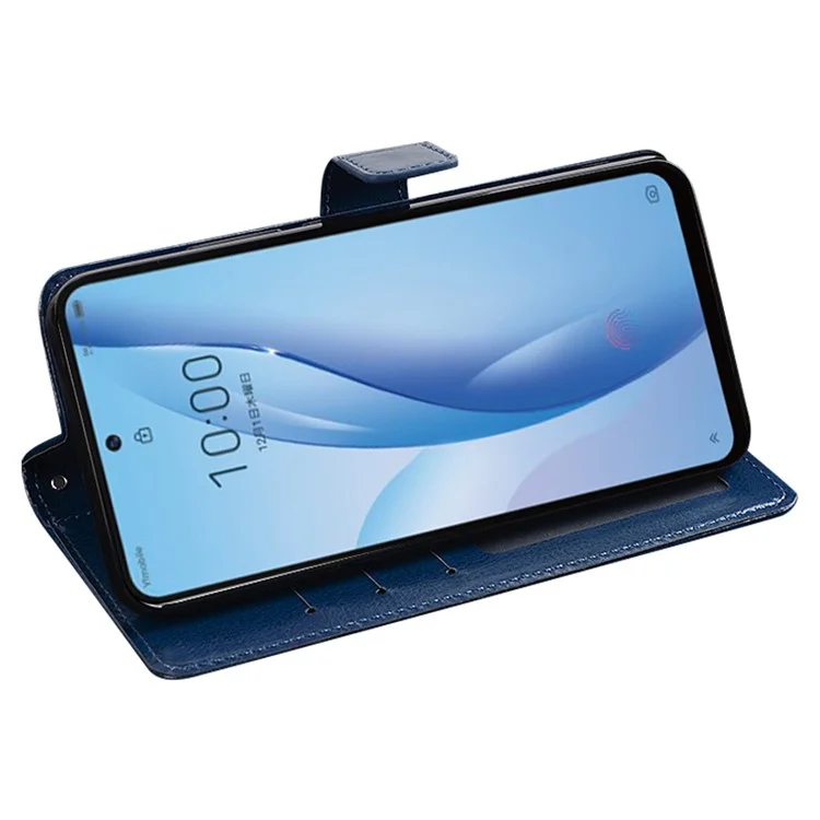 IDEWEI For ZTE Blade A53 Pro Case PU Leather Cellphone Cover Wallet Stand Magnetic Phone Shell - Brown