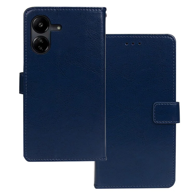 IDEWEI Für Xiaomi Redmi 13C 4G / Poco C65 4G Hülle Handy-Cover Brieftasche Ständer PU-Leder Handy-Schale - Blau