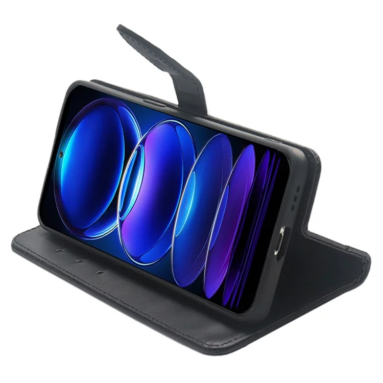 IDEWEI For Xiaomi 14 Phone Case PU Leather Magnetic Clasp Stand Phone Cover - Black
