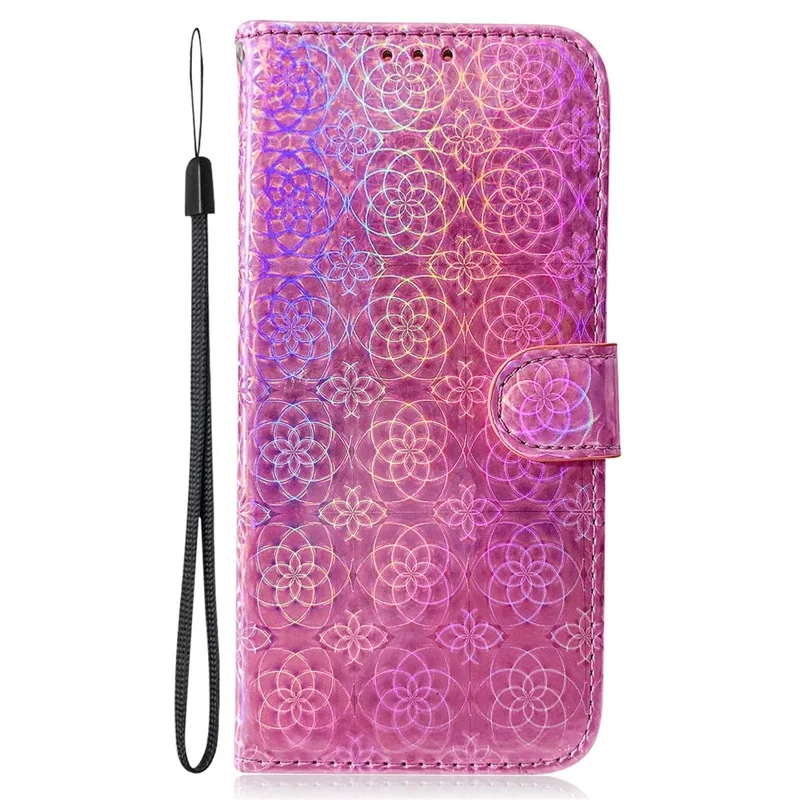 For Samsung Galaxy S24 Ultra Case Dazzling Flower Pattern Stand Cover with Wallet - Pink