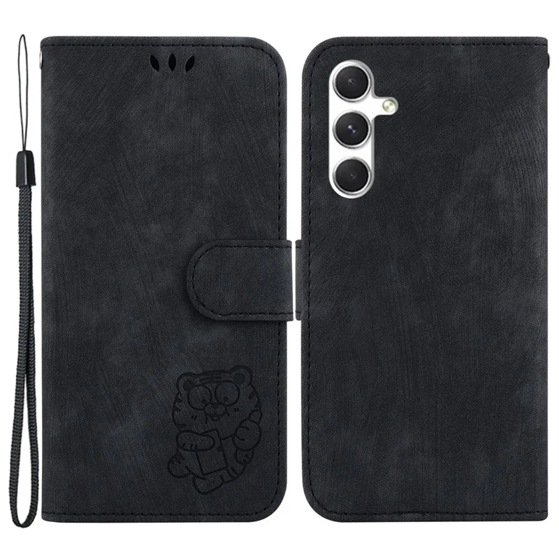 Для чехла Samsung Galaxy S24+ Imprinted Design PU Leather Phone Cover Магнитный кошелек - Черный