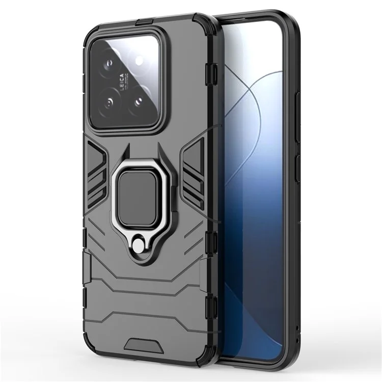 Чехол для Xiaomi 14, защитный корпус со стойкой, из материала ПК+ТПУ, черного цвета