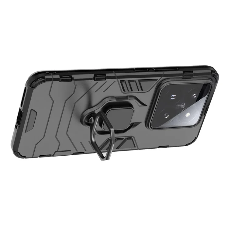 For Xiaomi 14 Pro Case Shockproof Phone Cover Kickstand PC+TPU Phone Shell - Black