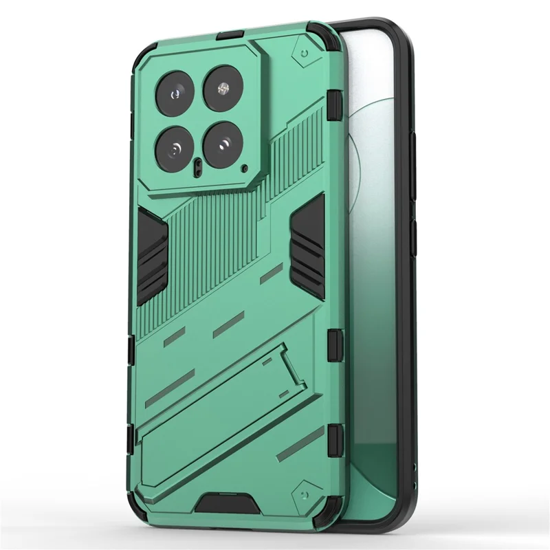 For Xiaomi 14 Case Drop Resistant Protective Phone Cover with Kickstand - Green