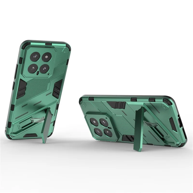 For Xiaomi 14 Case Drop Resistant Protective Phone Cover with Kickstand - Green