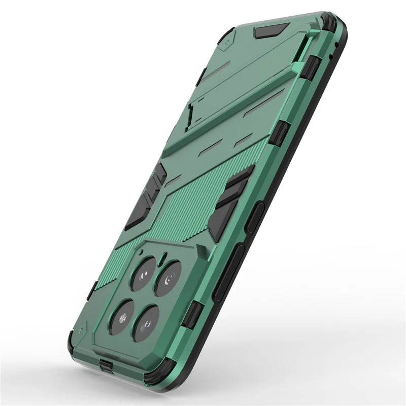 For Xiaomi 14 Case Drop Resistant Protective Phone Cover with Kickstand - Green