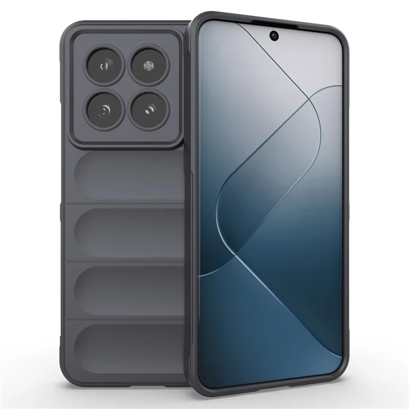For Xiaomi 14 Pro Case Shock-absorbing Rugged Phone TPU Cover - Dark Grey