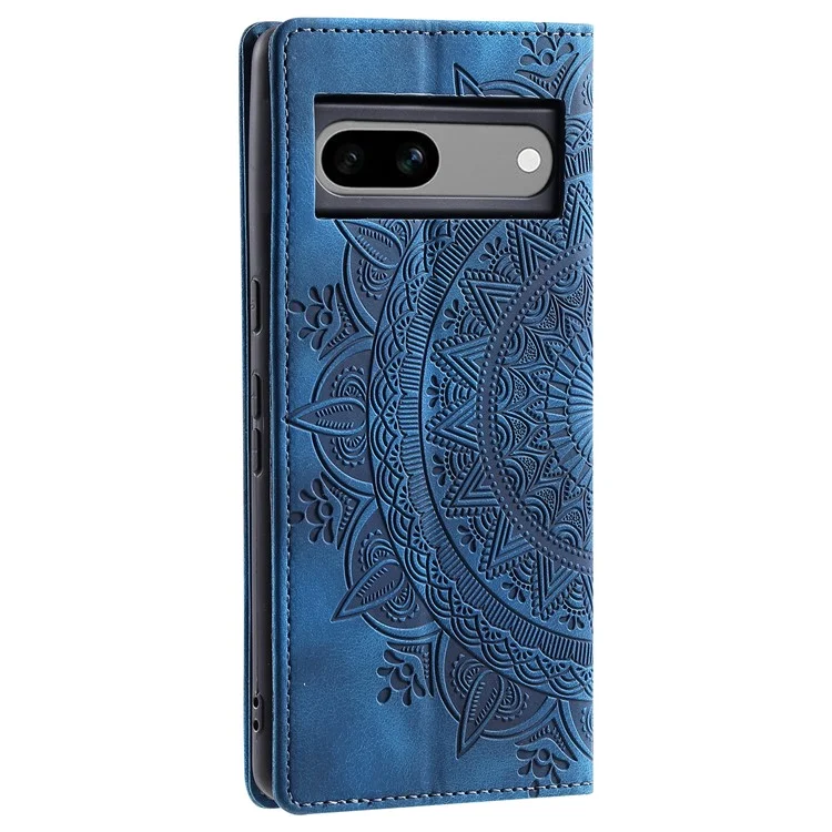 Para Google Pixel 8a Case Magnetic Auto Closing Folio Flip PU Leather Cover - Azul
