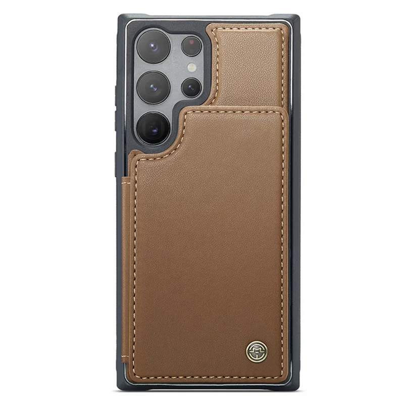 For Samsung Galaxy S22 Ultra 5G Phone Case CASEME C22 Leather Back Cover with RFID Blocking Card Slots - Brown