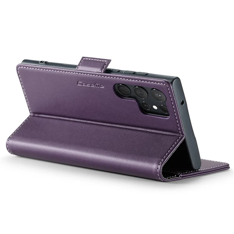 CASEME 023 Pour Samsung Galaxy S24 Ultra Étui en Cuir avec Blocage RFID et 3 Emplacements pour Cartes - Violet