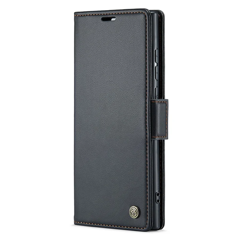 CASEME 023 per Samsung Galaxy S24 Ultra Custodia in Pelle con Blocco RFID e 3 Slot per Carte - Nero