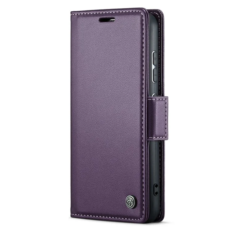 CASEME 023 Series Para Samsung Galaxy S24 Capa Couro PU Bloqueio RFID Protetor de Smartphone Inteligente - Roxo