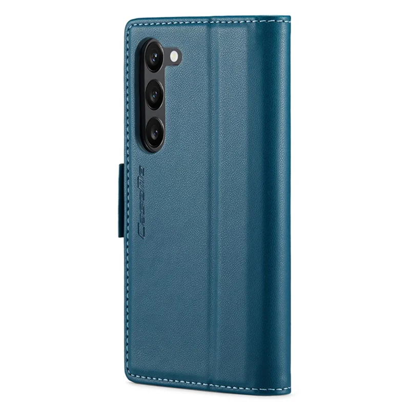 For Samsung Galaxy S24 Leather Case CASEME 023 RFID Blocking 3 Card Slot Mobile Cover - Blue