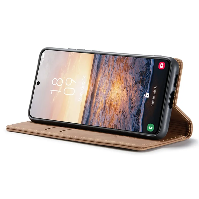 CASEME 013 Série Pour Samsung Galaxy S24+ Étui en cuir PU Protecteur de téléphone portable - Marron