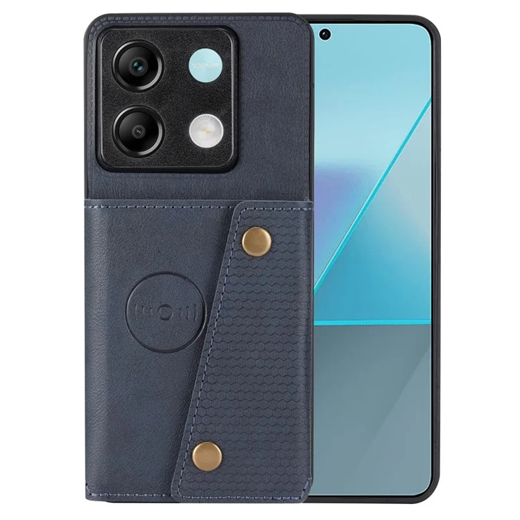 For Xiaomi Redmi Note 13 Pro 5G / Poco X6 5G Case PU Leather + TPU Phone Cover with Card Holder - Blue