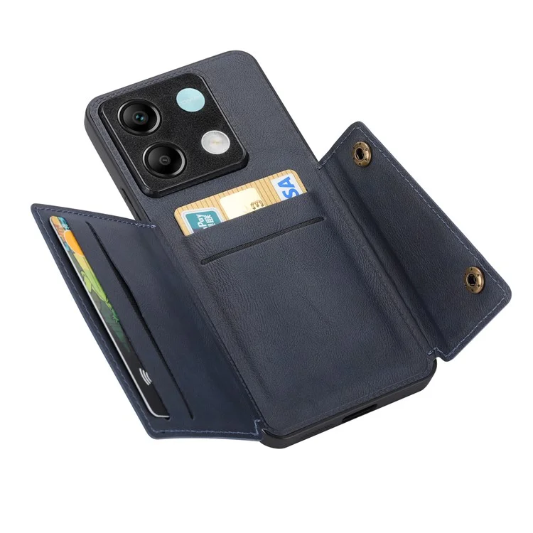 For Xiaomi Redmi Note 13 Pro 5G / Poco X6 5G Case PU Leather + TPU Phone Cover with Card Holder - Blue