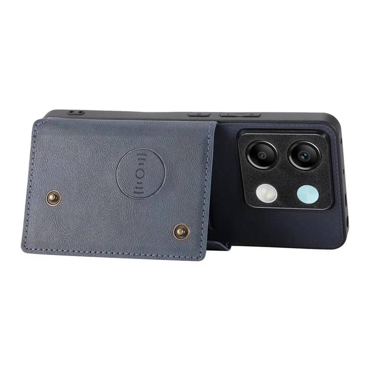 For Xiaomi Redmi Note 13 Pro 5G / Poco X6 5G Case PU Leather + TPU Phone Cover with Card Holder - Blue