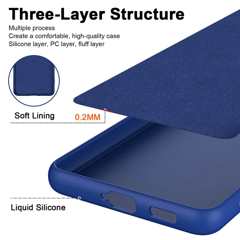 For Samsung Galaxy A05 4G Case 2.2mm Rubberized Anti-scratch Phone Cover - Blue