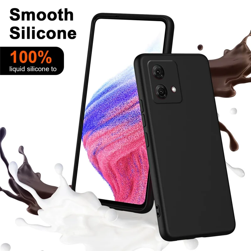 For Motorola Moto G84 5G Case 2.2mm Rubberized Fingerprint-free TPU Cover - Black