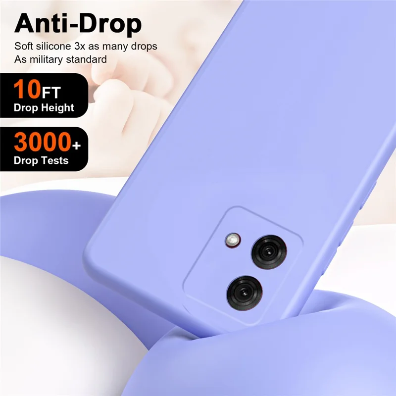 For Motorola Moto G84 5G Case 2.2mm Rubberized Fingerprint-free TPU Cover - Purple