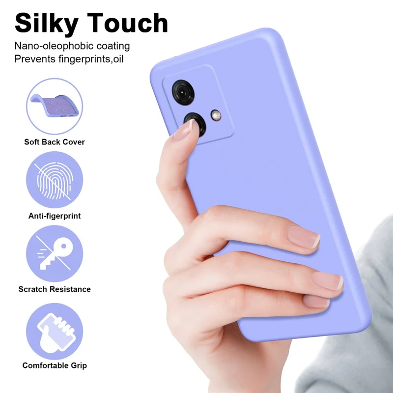 For Motorola Moto G84 5G Case 2.2mm Rubberized Fingerprint-free TPU Cover - Purple