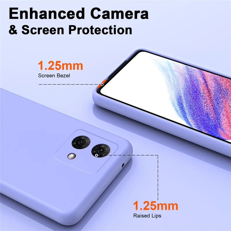 For Motorola Moto G84 5G Case 2.2mm Rubberized Fingerprint-free TPU Cover - Purple