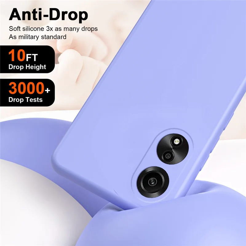 For Oppo A78 4G TPU Case 2.2mm Rubberized Drop-proof Phone Cover - Purple